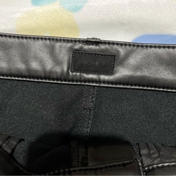MOTHER The Super Swooner Faux Leather Skinny Pants Size 30 - Picture 13 of 16